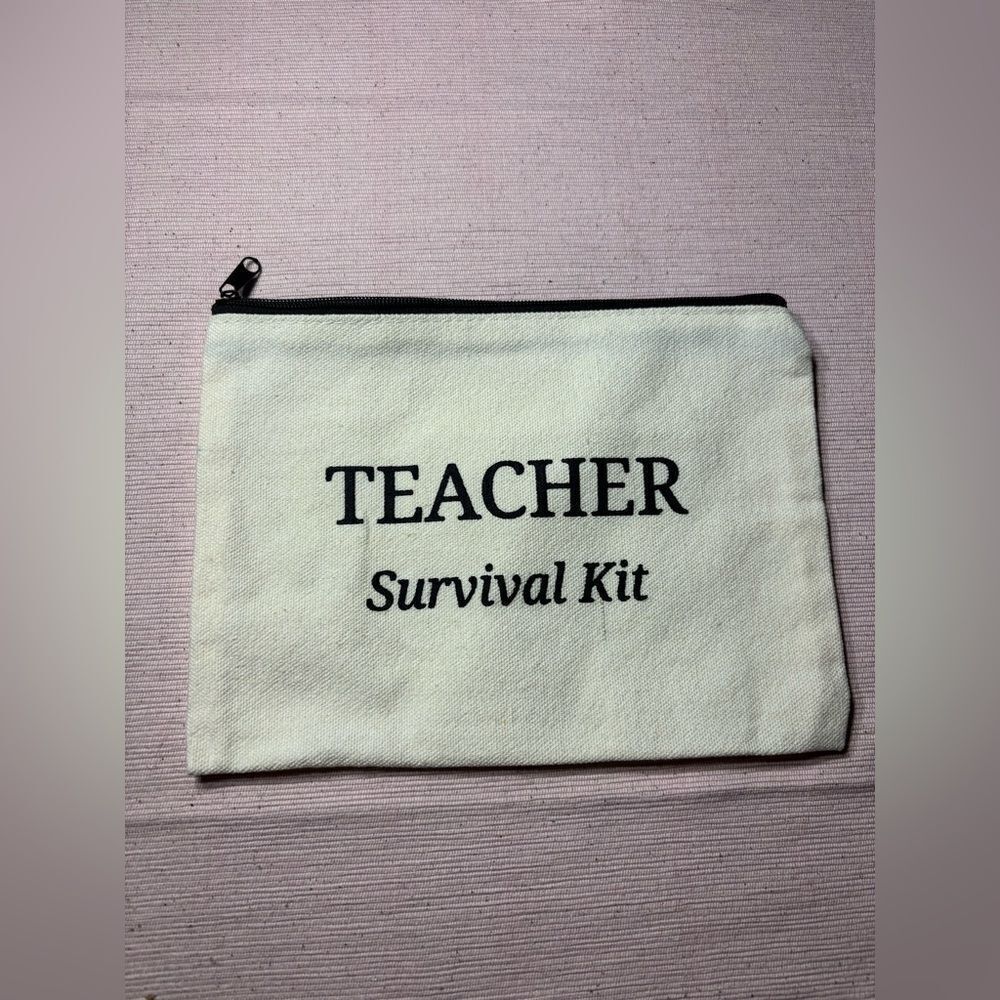 New! Teacher Survival Kit Canvas Pouch Pencil Bag See Pics For Size
